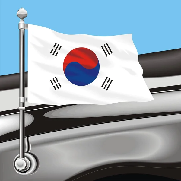 Vector clip arte bandera Corea del Sur — Vector de stock