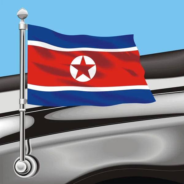 Vector clip art bandera Corea del Norte — Vector de stock