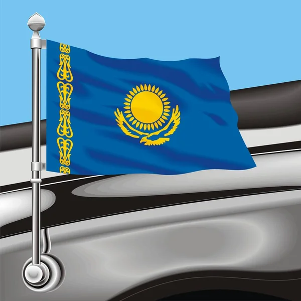 Vector clip art flag Kazakhstan — Stock Vector