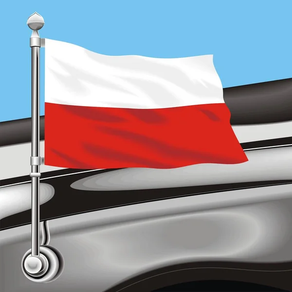 Vector clip art bandera Polonia — Vector de stock