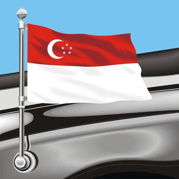Bendera clip art vektor Singapura - Stok Vektor