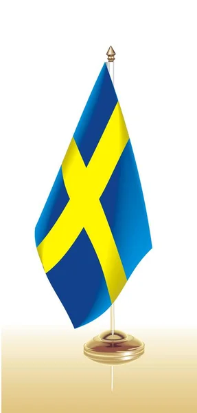 Vektor clip art flagga Sverige — Stock vektor