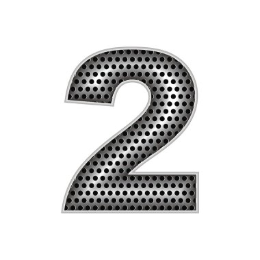 Vektör klip sanat metal sayı 2