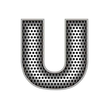 Vektör klip sanat metal harf U