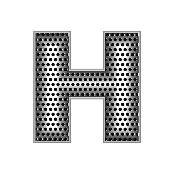 Vektor clip art metall bokstaven H — Stock vektor