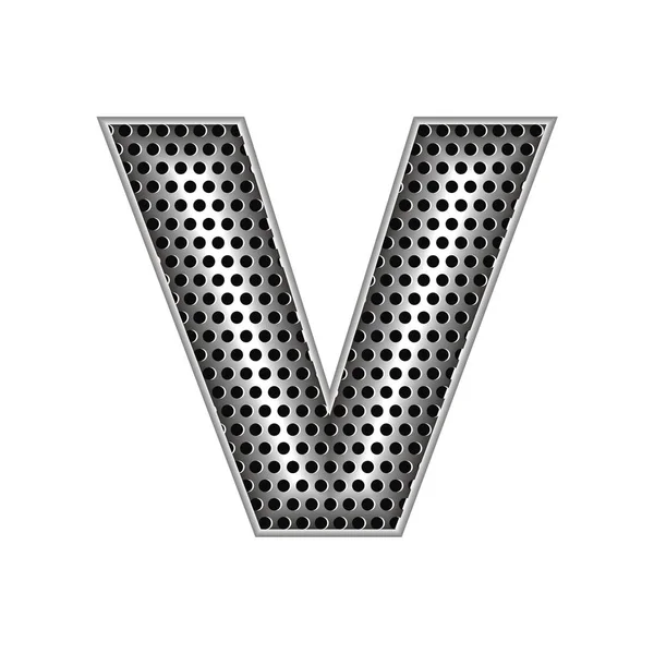 Vector clip arte letra de metal V — Vector de stock