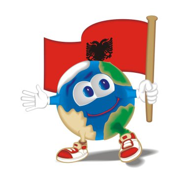 Gezegen bayrak Arnavutluk ile