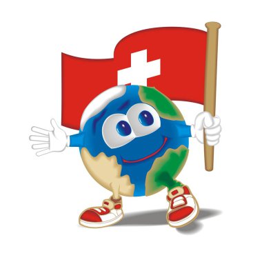 Gezegen bayrak İsviçre ile