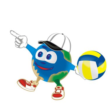 Gezegen ile bayrak voleybol topu