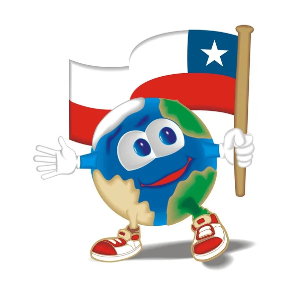 Planeta com bandeira Chile — Vetor de Stock