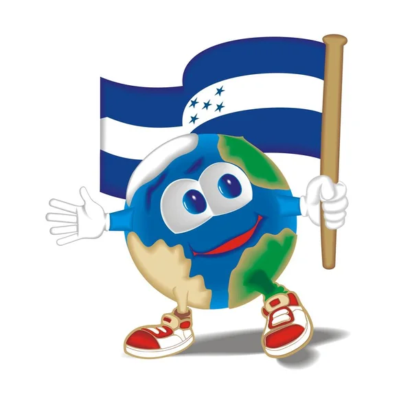 Planeta com bandeira Honduras — Vetor de Stock