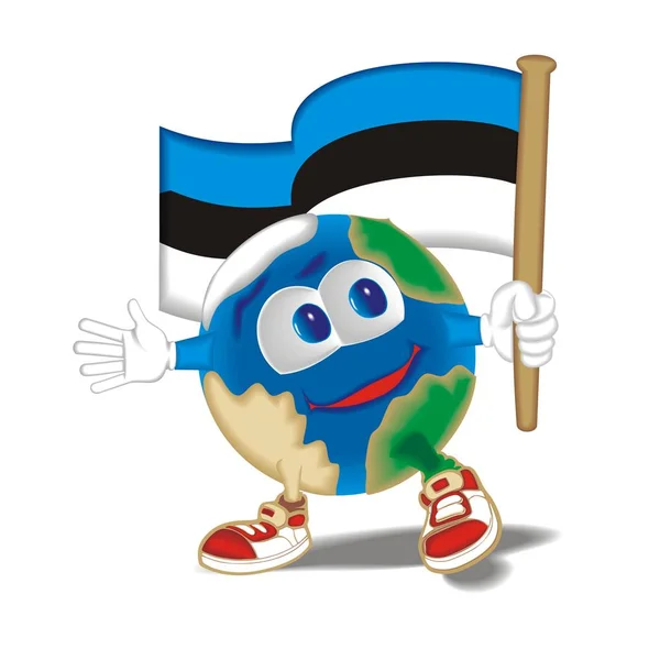 Planet with flag Estonia — Stock Vector