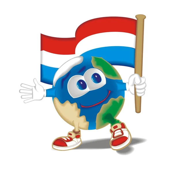 Planeta con bandera Luxemburgo — Vector de stock