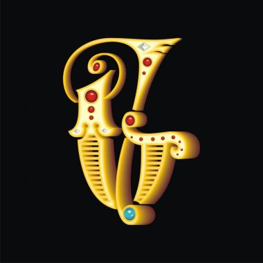 Vektör çizim altın harf G