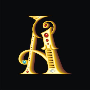 Vektör çizim altın harf A