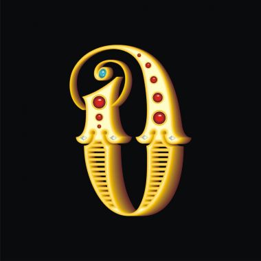 Vektör çizim altın harf O