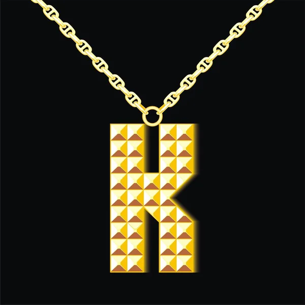 Ilustração vetorial de uma letra dourada K —  Vetores de Stock