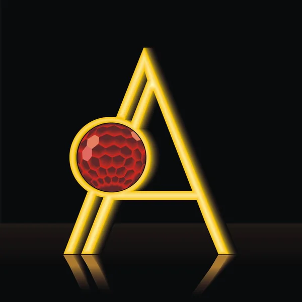 Illustration vectorielle d'une lettre dorée A — Image vectorielle