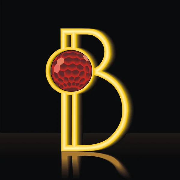 Ilustración vectorial de una letra dorada B — Vector de stock