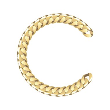 Vektör çizim Altın zincir mektuplar C