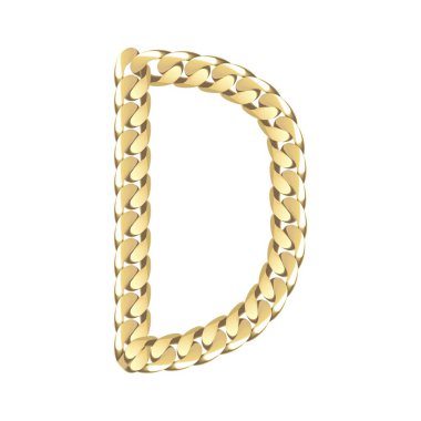 Vektör çizim Altın zincir mektuplar D