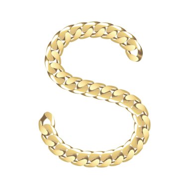 Vektör çizim Altın zincir mektuplar S