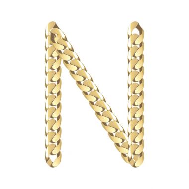 Vektör çizim Altın zincir mektuplar N