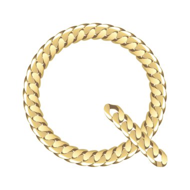 Vektör çizim Altın zincir mektuplar Q