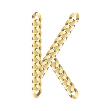 Vektör çizim Altın zincir mektuplar K