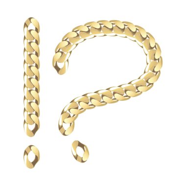 Vektör illüstrasyon Altın zincir mektuplar işareti