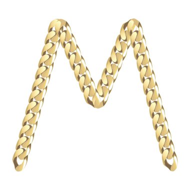 Vektör çizim Altın zincir mektuplar M