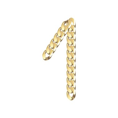 Vektör çizim Altın zincir sayısı 1