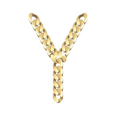 Vektör çizim Altın zincir mektuplar Y