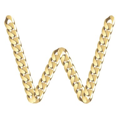 Vektör çizim Altın zincir mektuplar W