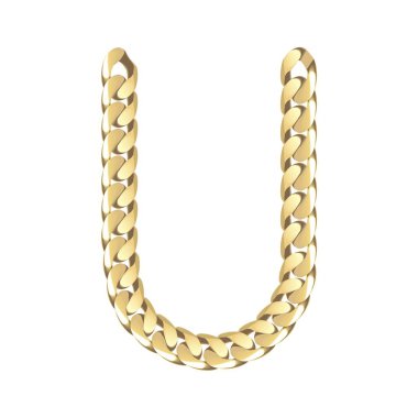 Vektör çizim Altın zincir mektuplar U