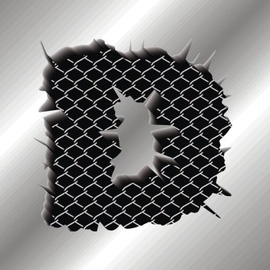 Vektör çizim metal harfler D