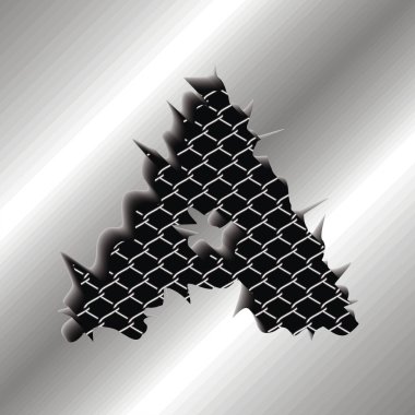 Vektör çizim metal harf A