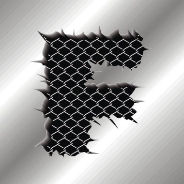 Vektör çizim metal harf F