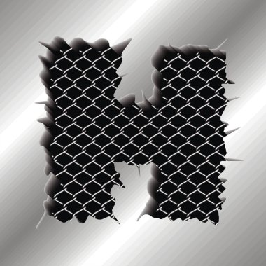 Vektör çizim metal harf H