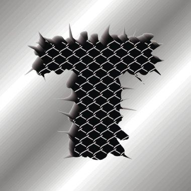 Vektör çizim metal harf T