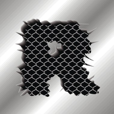 Vektör çizim metal harf R