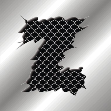 Vektör çizim metal harf Z