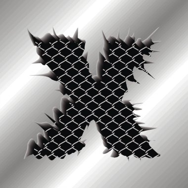 Vektör çizim metal harf X