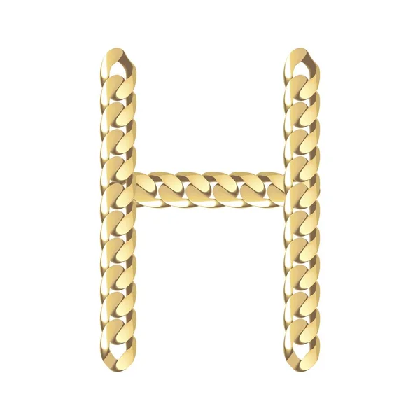 Vector illustration gold chain letters H — Stock Vector