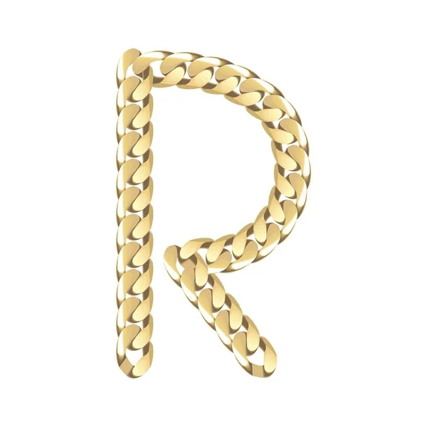 Vektor Illustration Goldkette Buchstaben r — Stockvektor