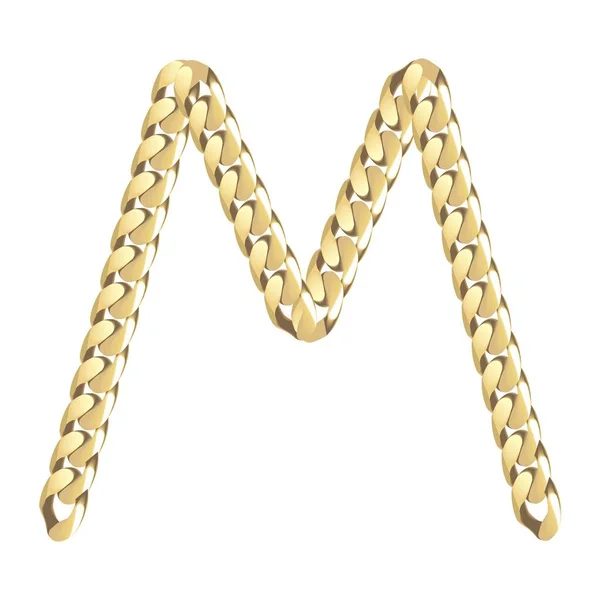 Vektoros illusztráció arany lánc levelek M — Stock Vector