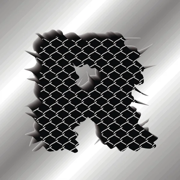 Vektör çizim metal harf R