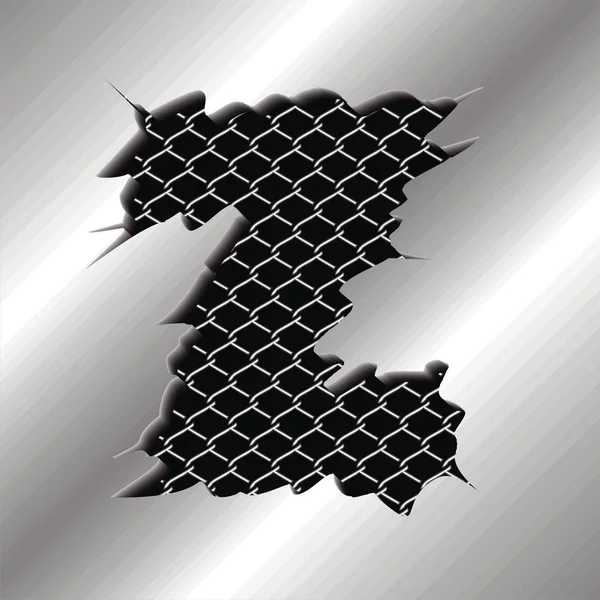 Ilustración vectorial letras metálicas Z — Vector de stock