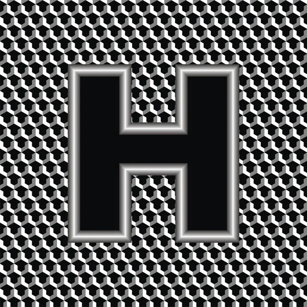 Векторная иллюстрация металлические буквы H — стоковый вектор