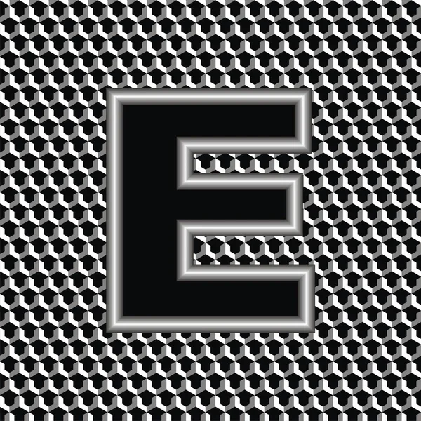 Векторная иллюстрация металлические буквы E — стоковый вектор
